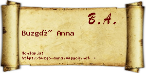 Buzgó Anna névjegykártya