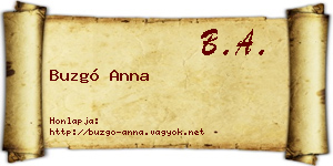 Buzgó Anna névjegykártya