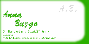 anna buzgo business card