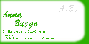 anna buzgo business card